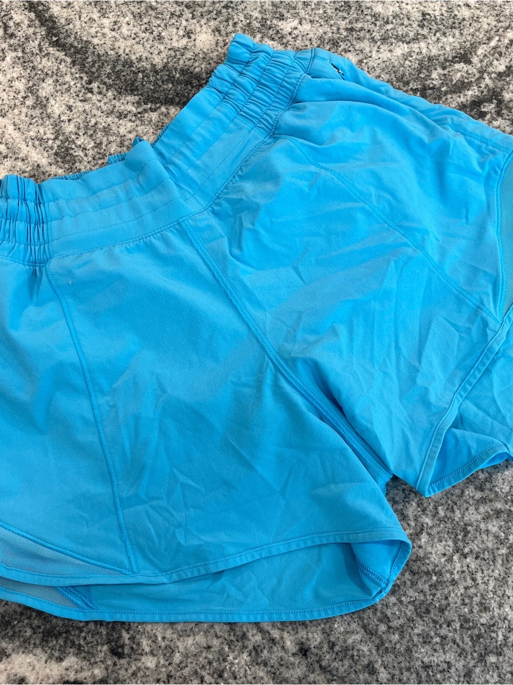 lululemon athletica Pool Blue Athletic Shorts high rise hotty hot 4inch